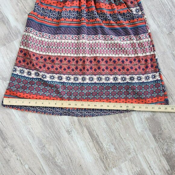 Boho V-Neck Plunge Summer Dress Kimono Sleeve Pockets Multi-Color Print - Picture 12 of 14